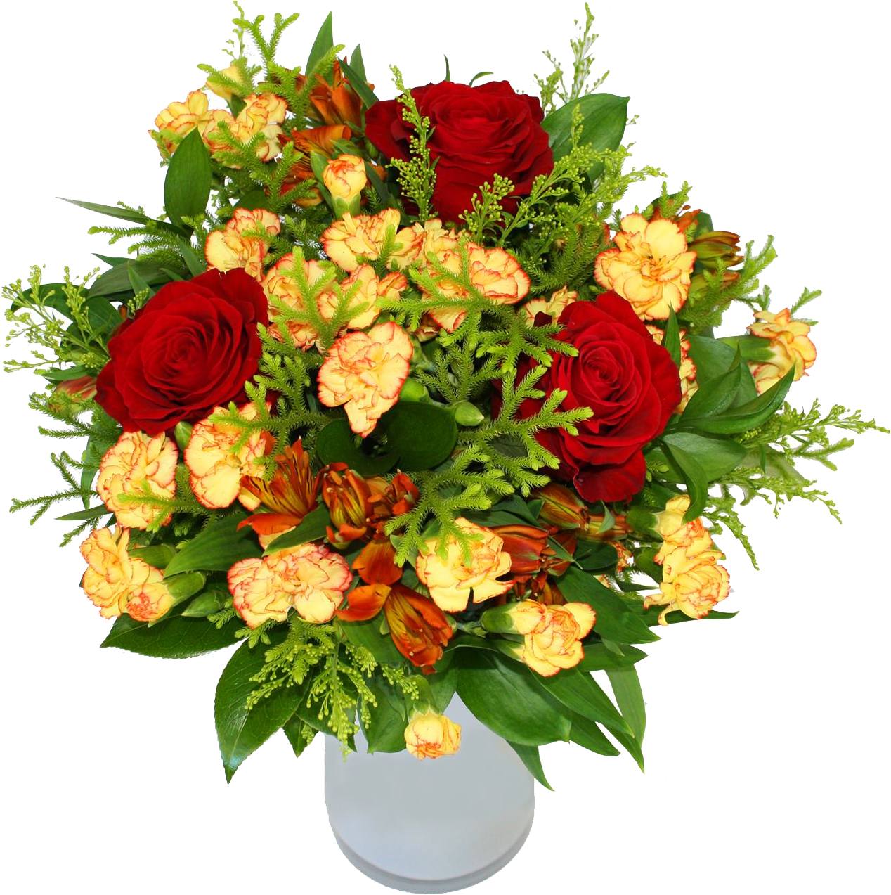 Vibrant_ Rose_ Carnation_ Bouquet PNG Image