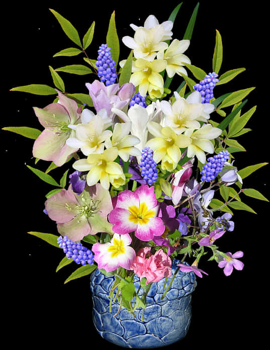 Vibrant Spring Flower Arrangement PNG Image