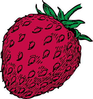 Vibrant Strawberry Illustration PNG Image