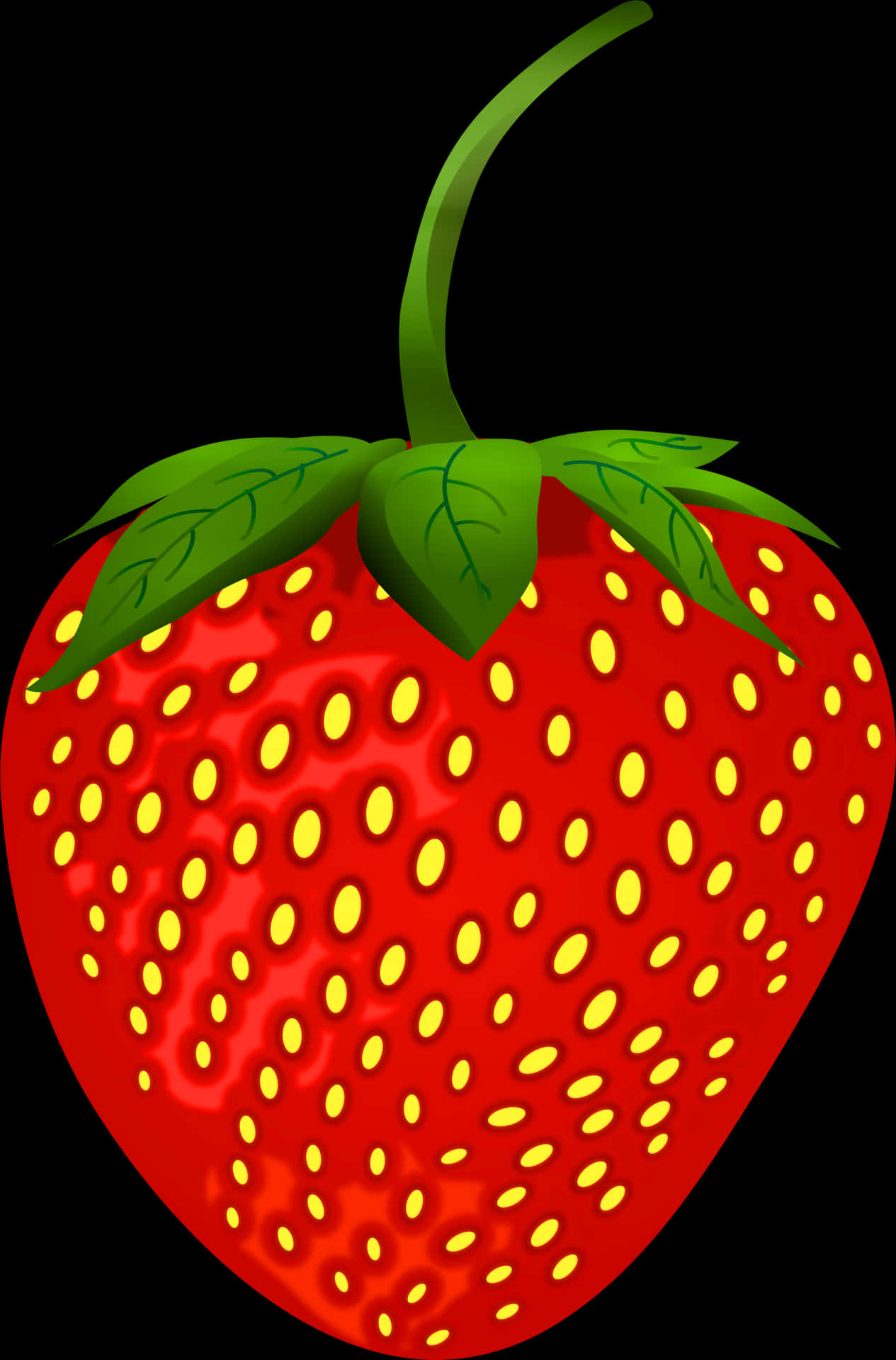 Vibrant Strawberry Illustration PNG Image