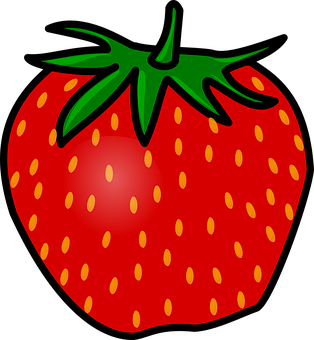 Vibrant Strawberry Illustration PNG Image