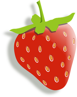 Vibrant Strawberry Illustration PNG Image