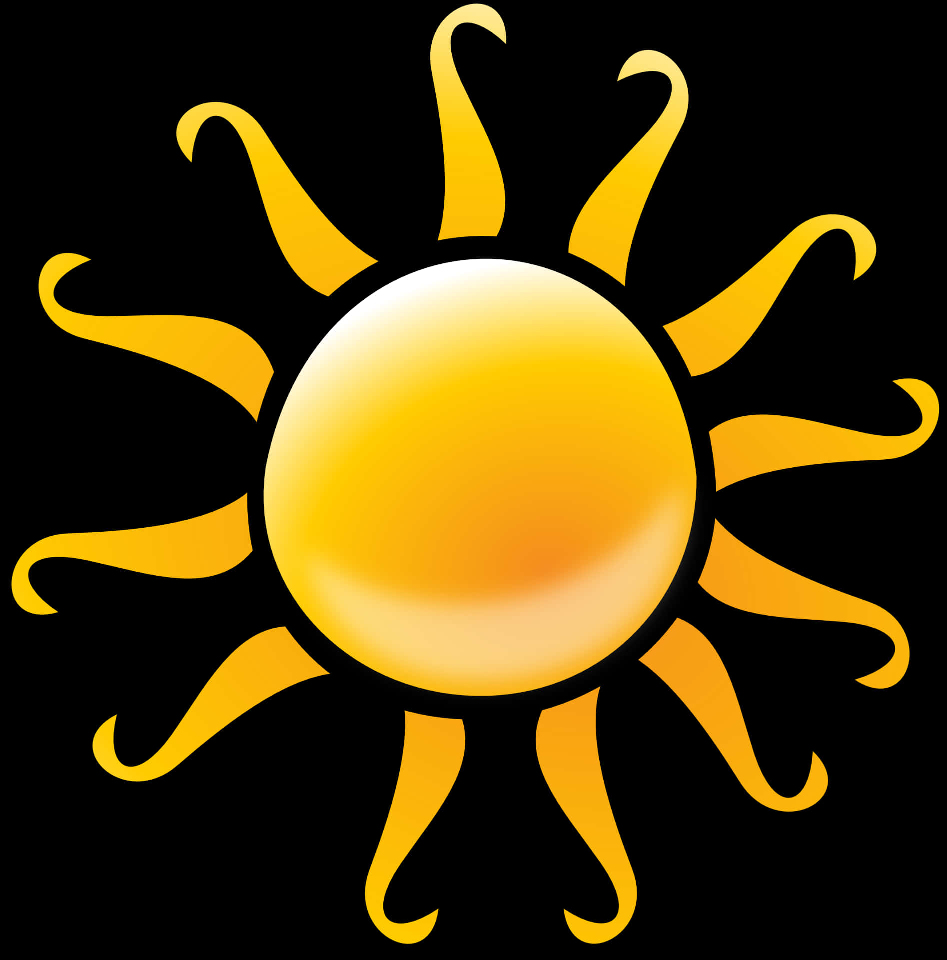 Vibrant Sun Illustration PNG Image