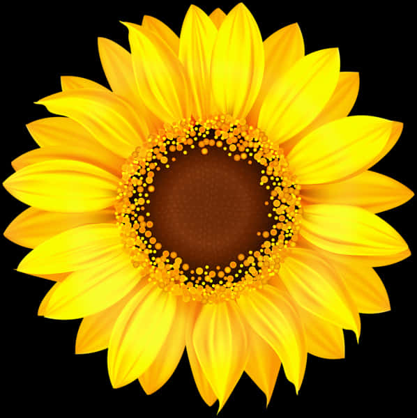 Vibrant Sunflower Illustration PNG Image