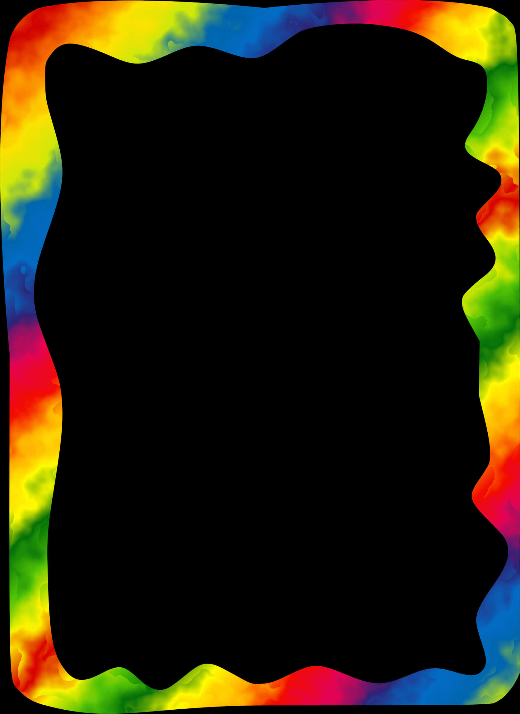 Vibrant Tie Dye Frame PNG Image