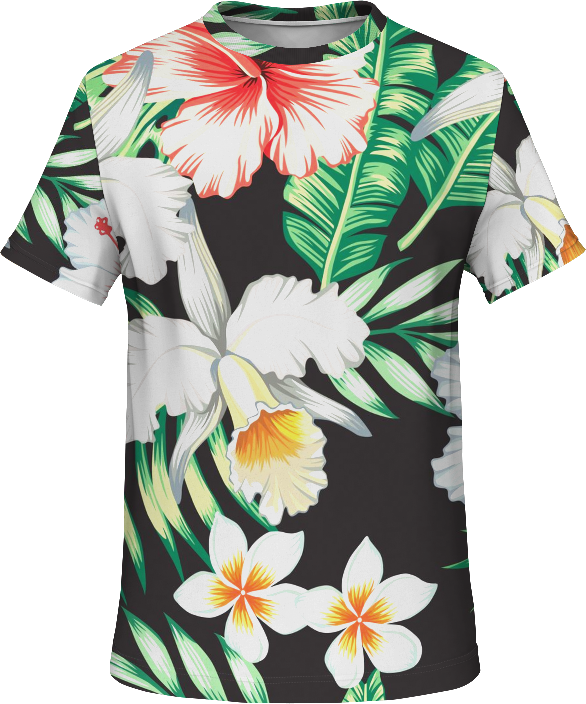 Vibrant Tropical Floral Shirt PNG Image