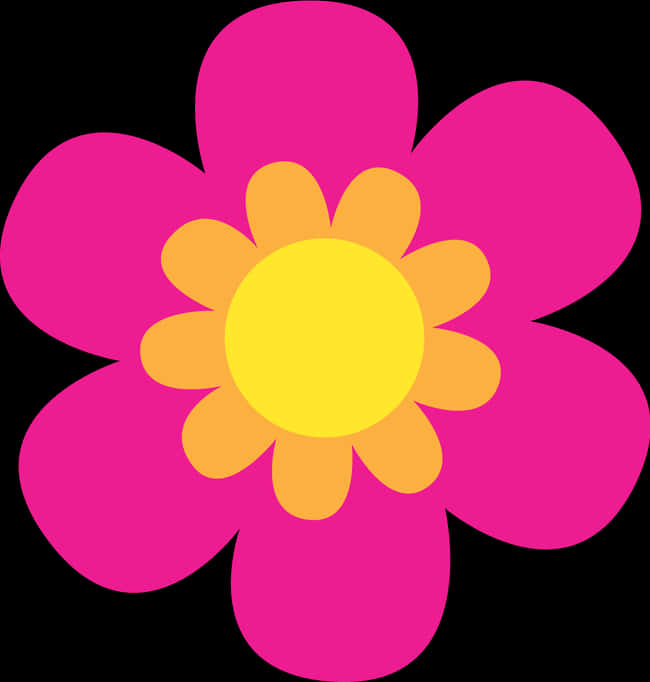 Vibrant Vector Flower Illustration PNG Image