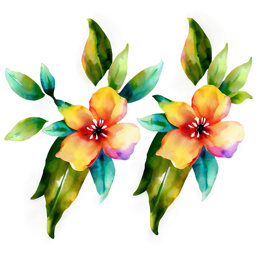 Vibrant Watercolor Floral Png Yor49 PNG Image