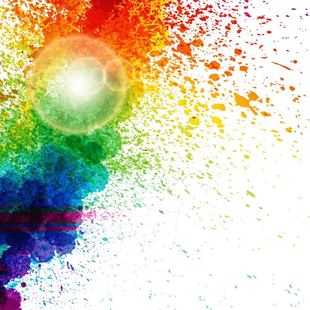 Vibrant_ Watercolor_ Splash_with_ Lens_ Flare PNG Image