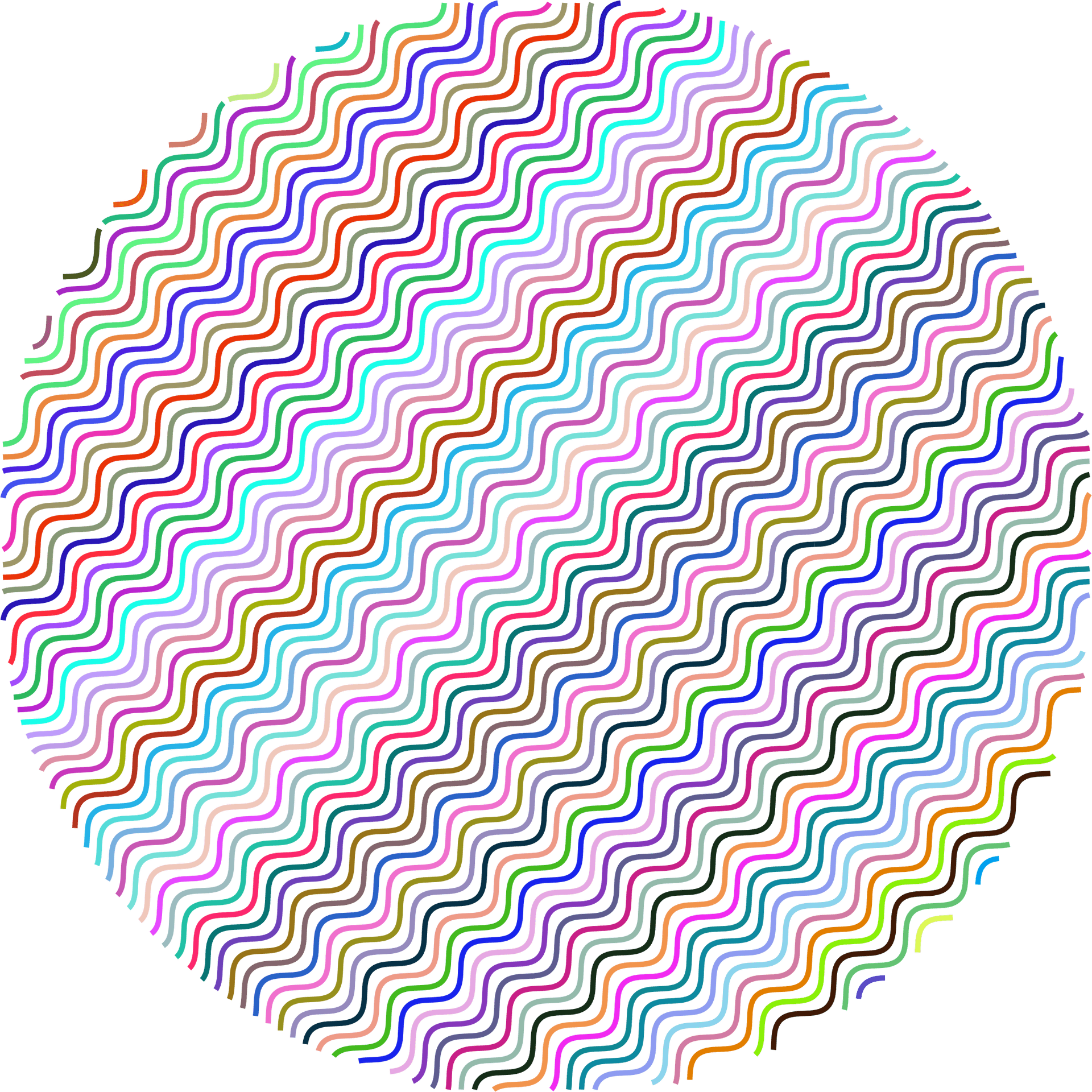 Vibrant Wavy Lines Circle PNG Image