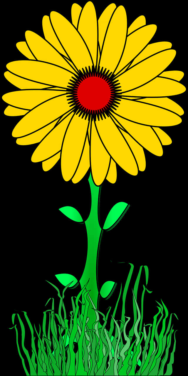 Vibrant Yellow Daisy Vector Art PNG Image