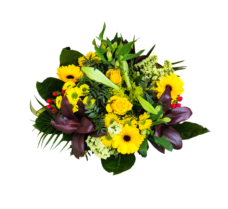 Vibrant_ Yellow_ Floral_ Bouquet PNG Image