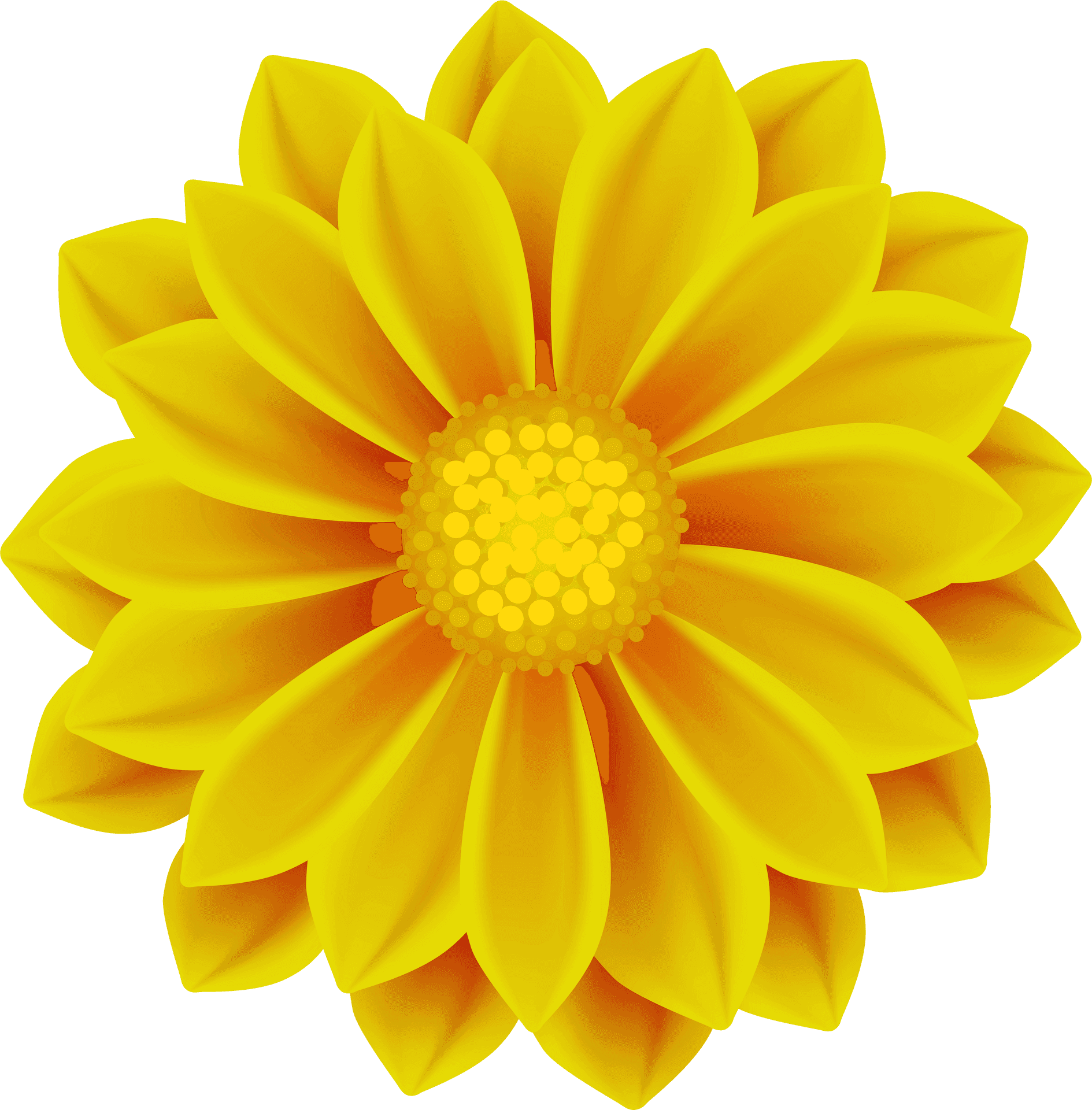 Vibrant Yellow Flower Clipart PNG Image