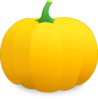 Vibrant Yellow Pumpkin Graphic PNG Image