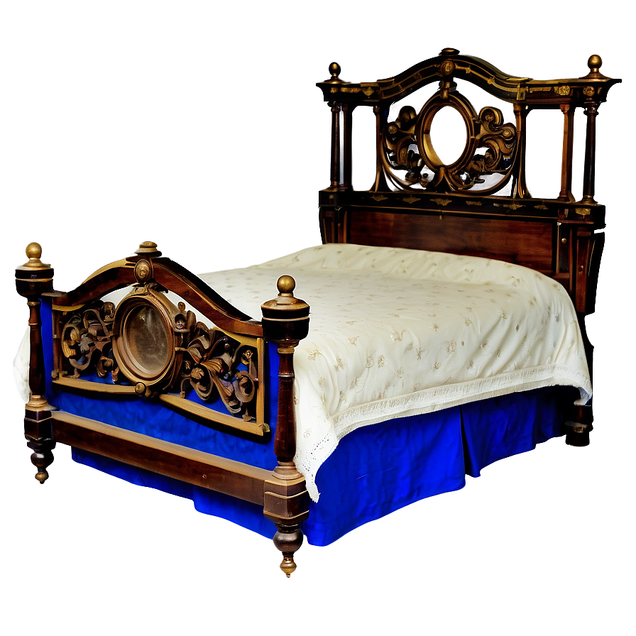 Victorian Bed Vintage Png Yip4 PNG Image