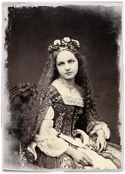 Victorian Era Portrait Girl PNG Image