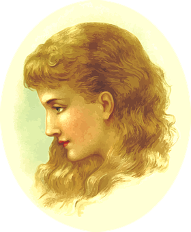 Victorian Era Portrait Girl PNG Image