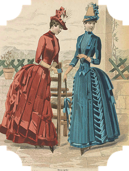 Victorian Fashion Illustration PNG Image