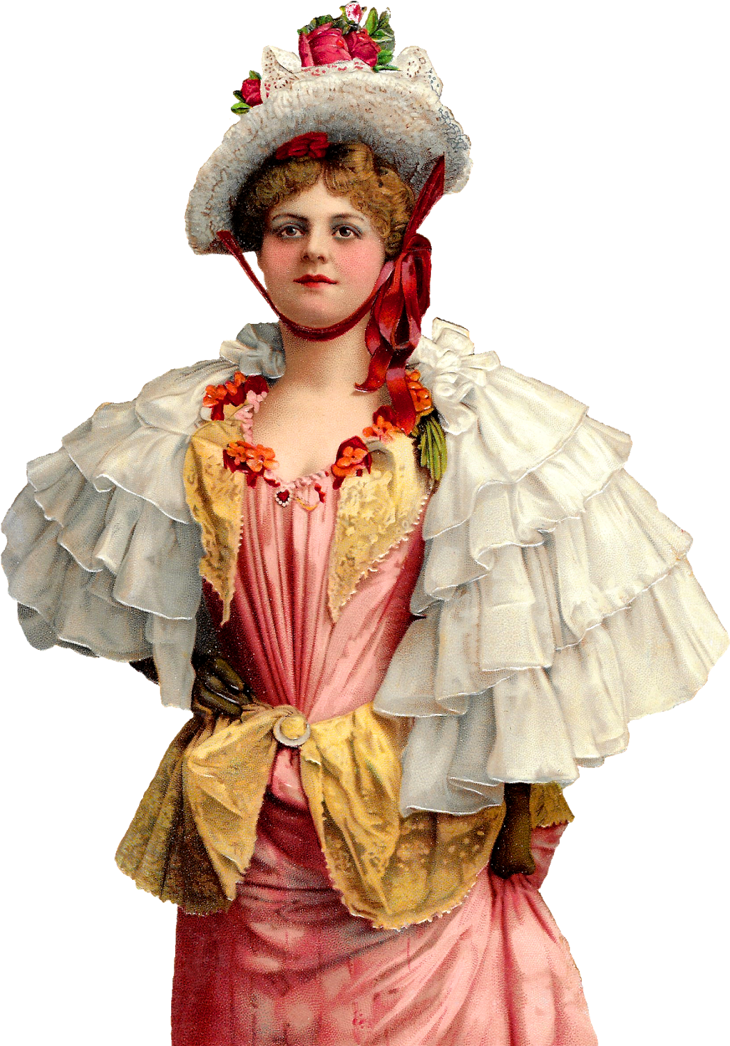 Victorian Lady Elegant Attire PNG Image