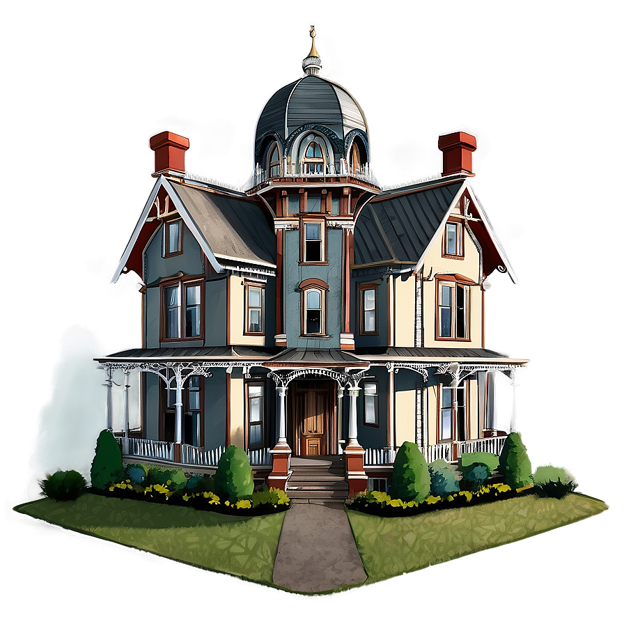 Victorian Mansion Drawing Png Fpv PNG Image