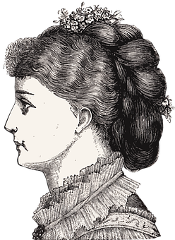 Victorian Profile Illustration PNG Image