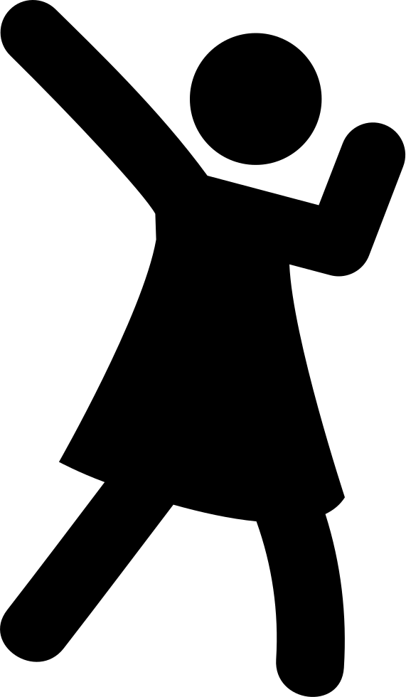 Victory Pose Silhouette PNG Image