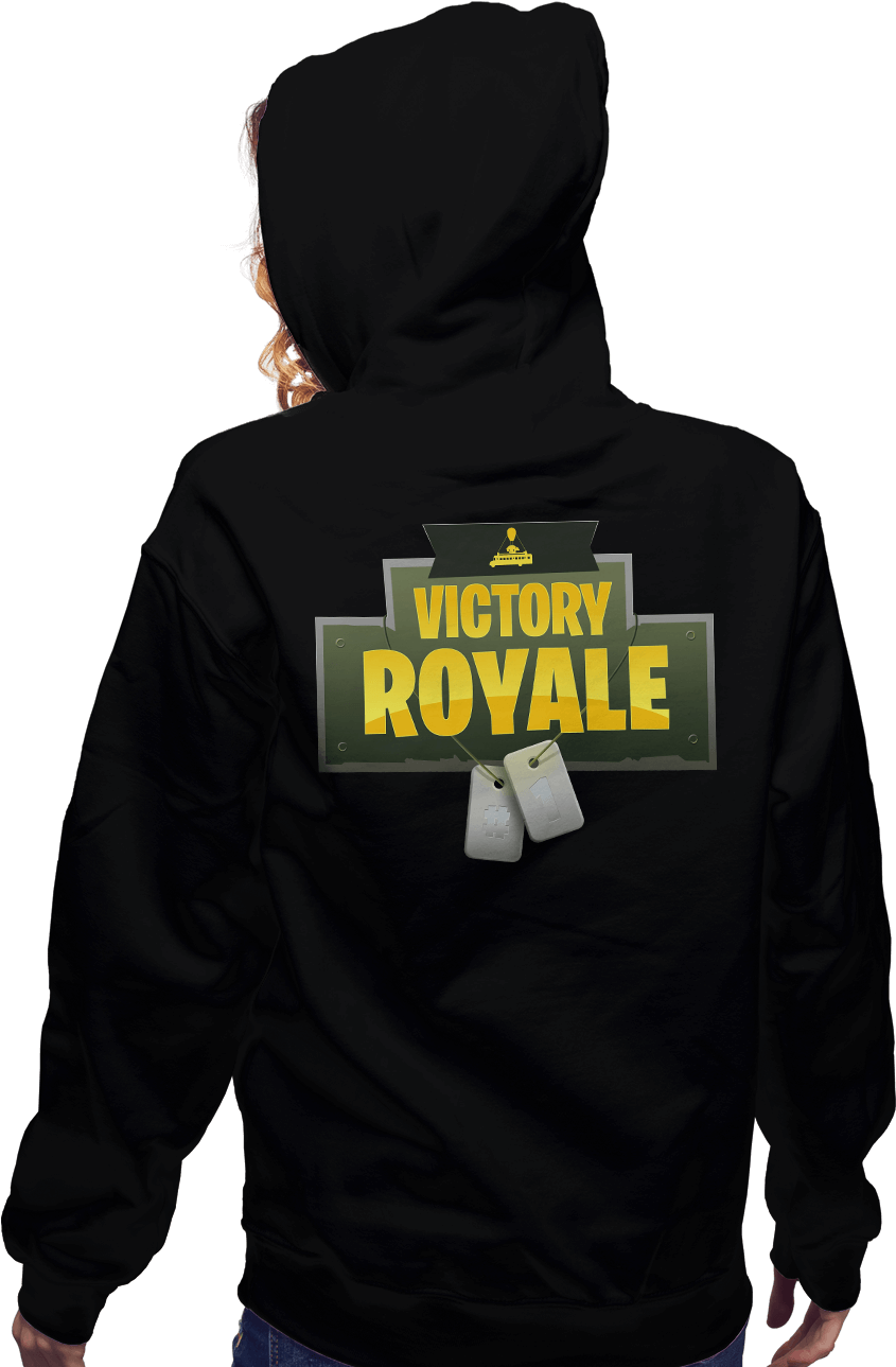 Victory Royale Hoodie Back View PNG Image