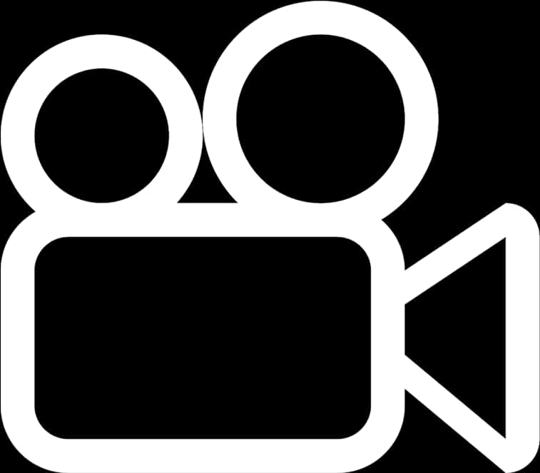 Video Camera Icon Blackand White PNG Image