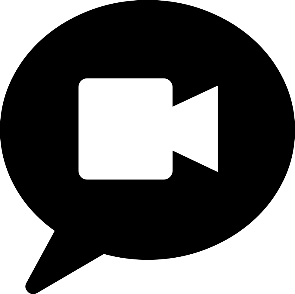 Video Chat Icon Black Background PNG Image