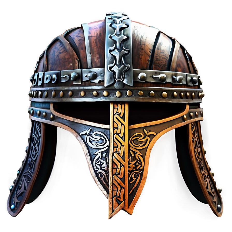 Viking Helmet Tattoo Style Png 06132024 PNG Image