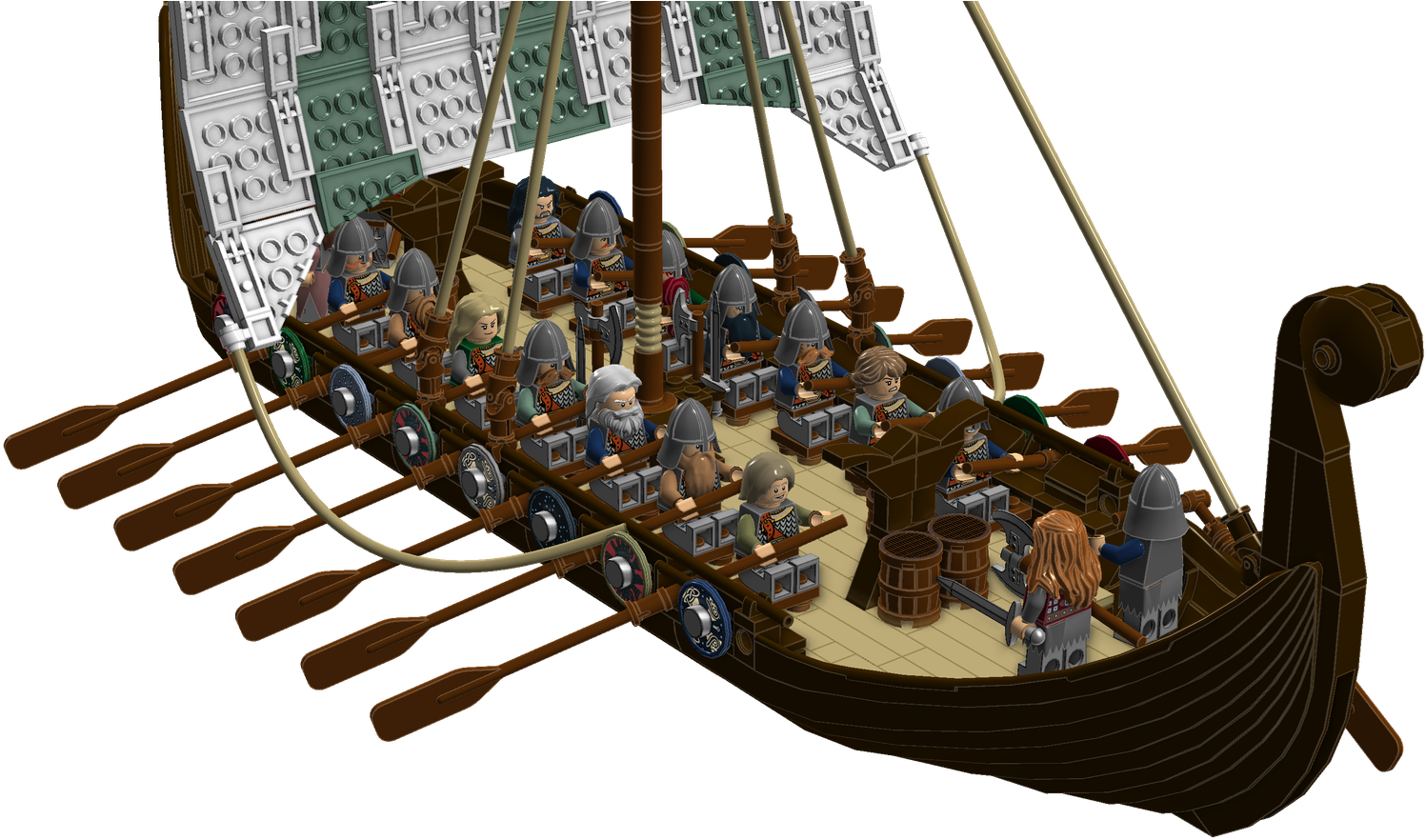 Viking Longship Crewat Sea.png PNG Image