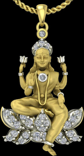 Vinayagar Gold Pendant Design PNG Image