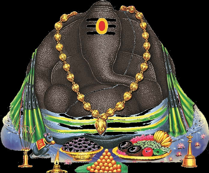 Vinayagar Hindu Deity Illustration PNG Image