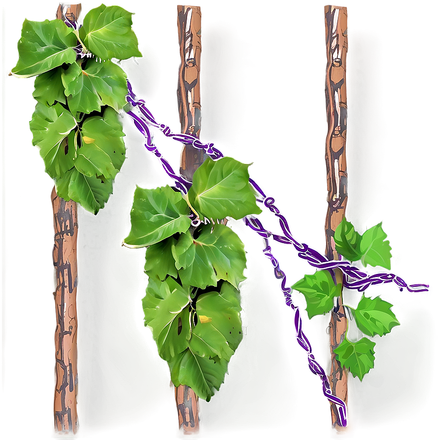 Vine Climbing Green Leaves PNG Image