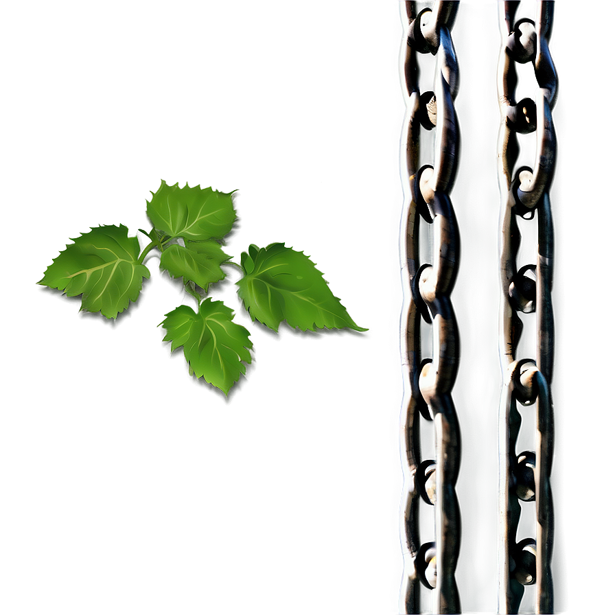 Vine Leavesand Chains Illustration PNG Image