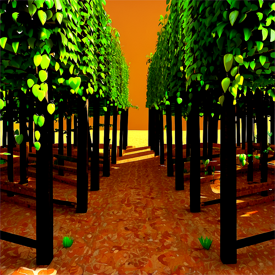 Vineyard Pathway3 D Rendering PNG Image