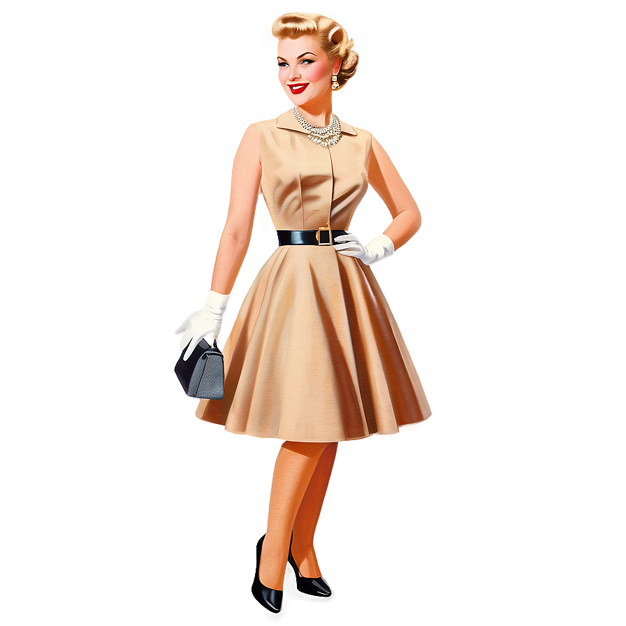 Vintage 1950s Fashion Accessories Png Let42 PNG Image