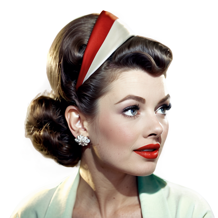 Vintage 1950s Hairstyles And Makeup Png Gad37 PNG Image