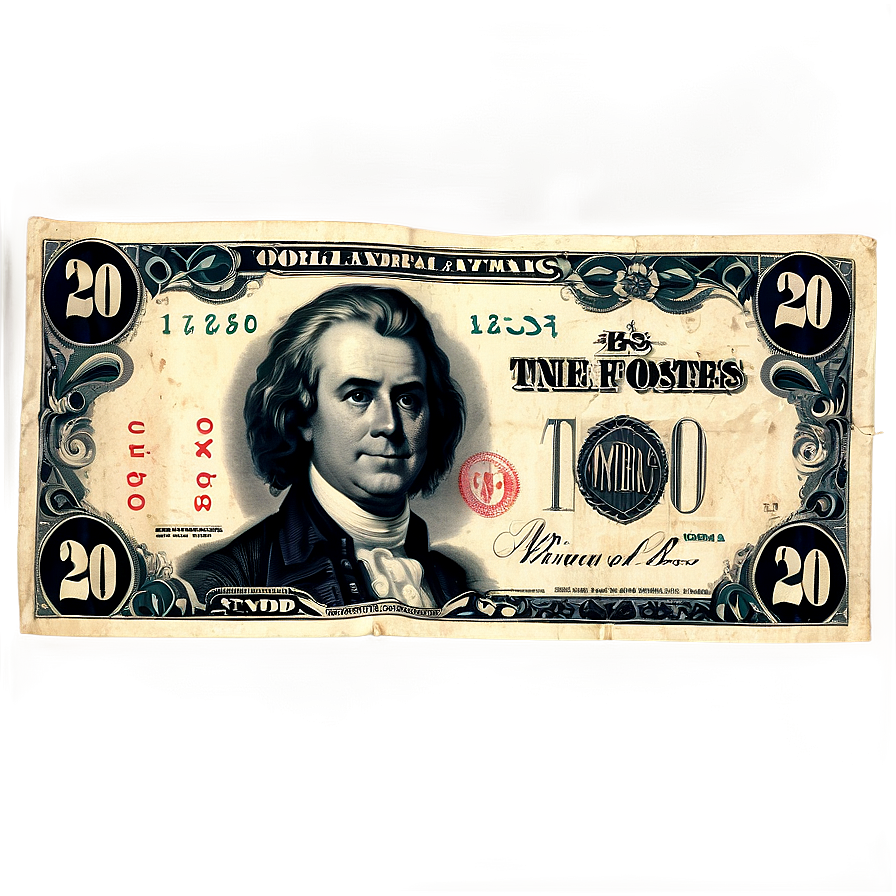 Vintage 20 Dollar Note Png Joj PNG Image