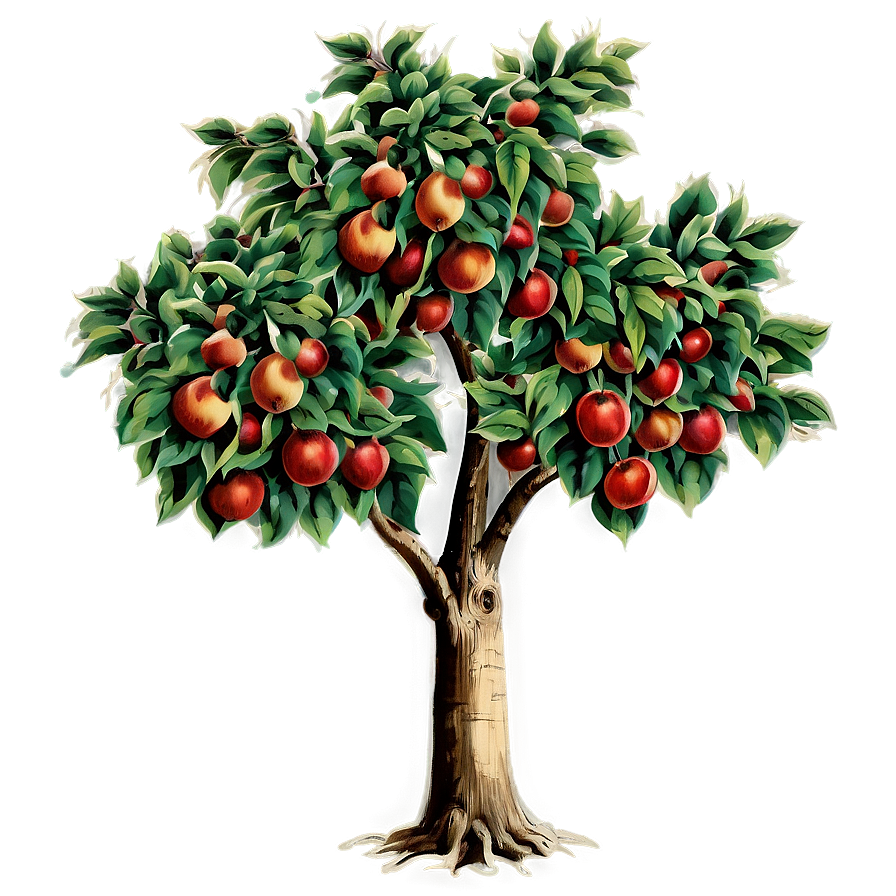 Vintage Apple Tree Png 06132024 PNG Image