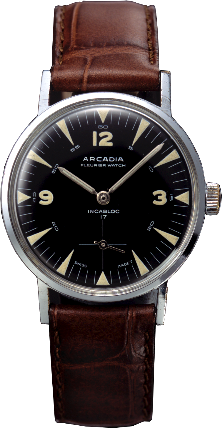 Vintage Arcadia Fleurier Watch PNG Image