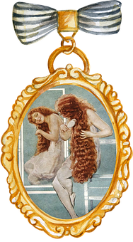 Vintage Art Nouveau Pendant PNG Image