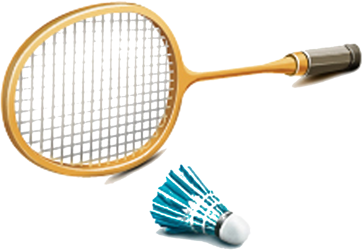 Vintage Badminton Racketand Shuttlecock PNG Image