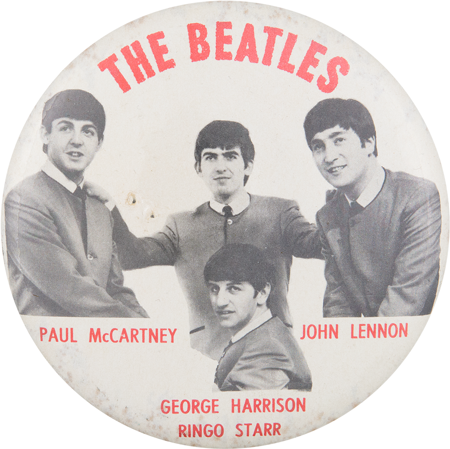 Vintage Beatles Band Members Portrait PNG Image