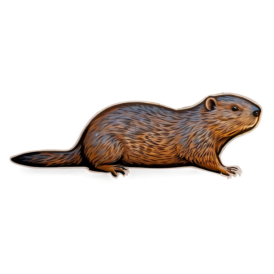 Vintage Beaver Drawing Png Jas72 PNG Image