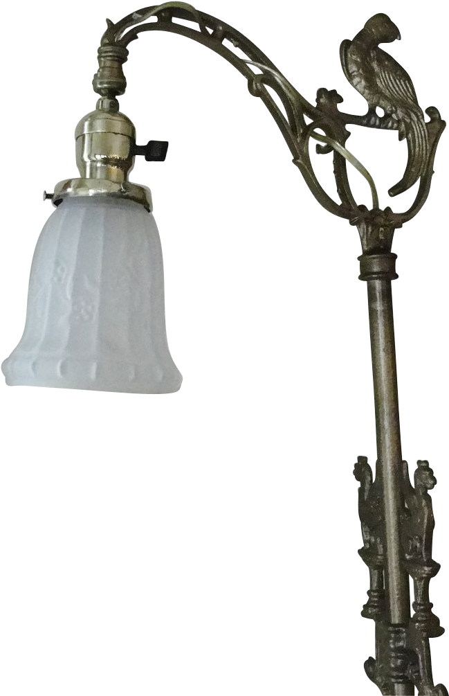 Vintage Bird Design Lamp PNG Image