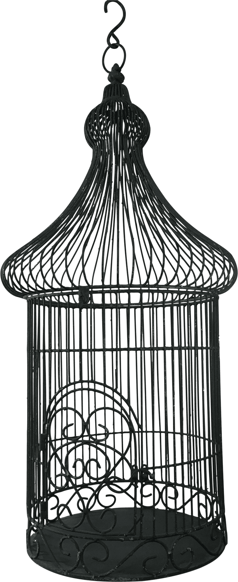 Vintage Black Birdcage PNG Image