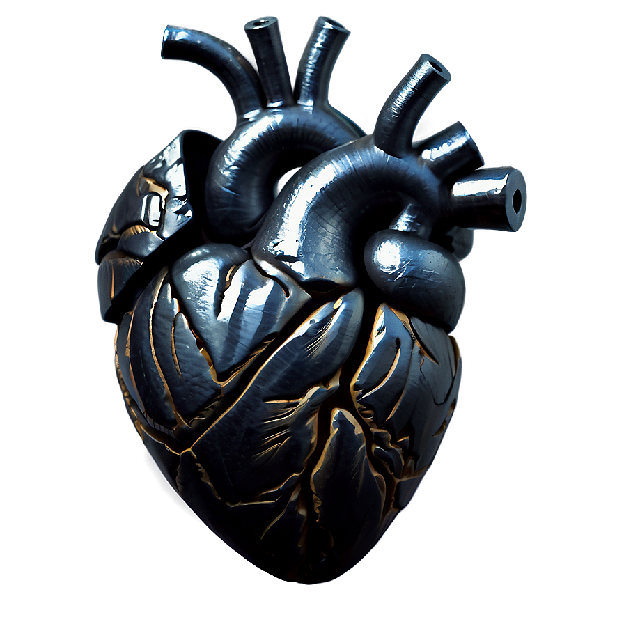 Vintage Black Broken Heart Png Vmq40 PNG Image