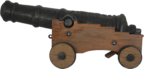 Vintage Black Cannon Model PNG Image