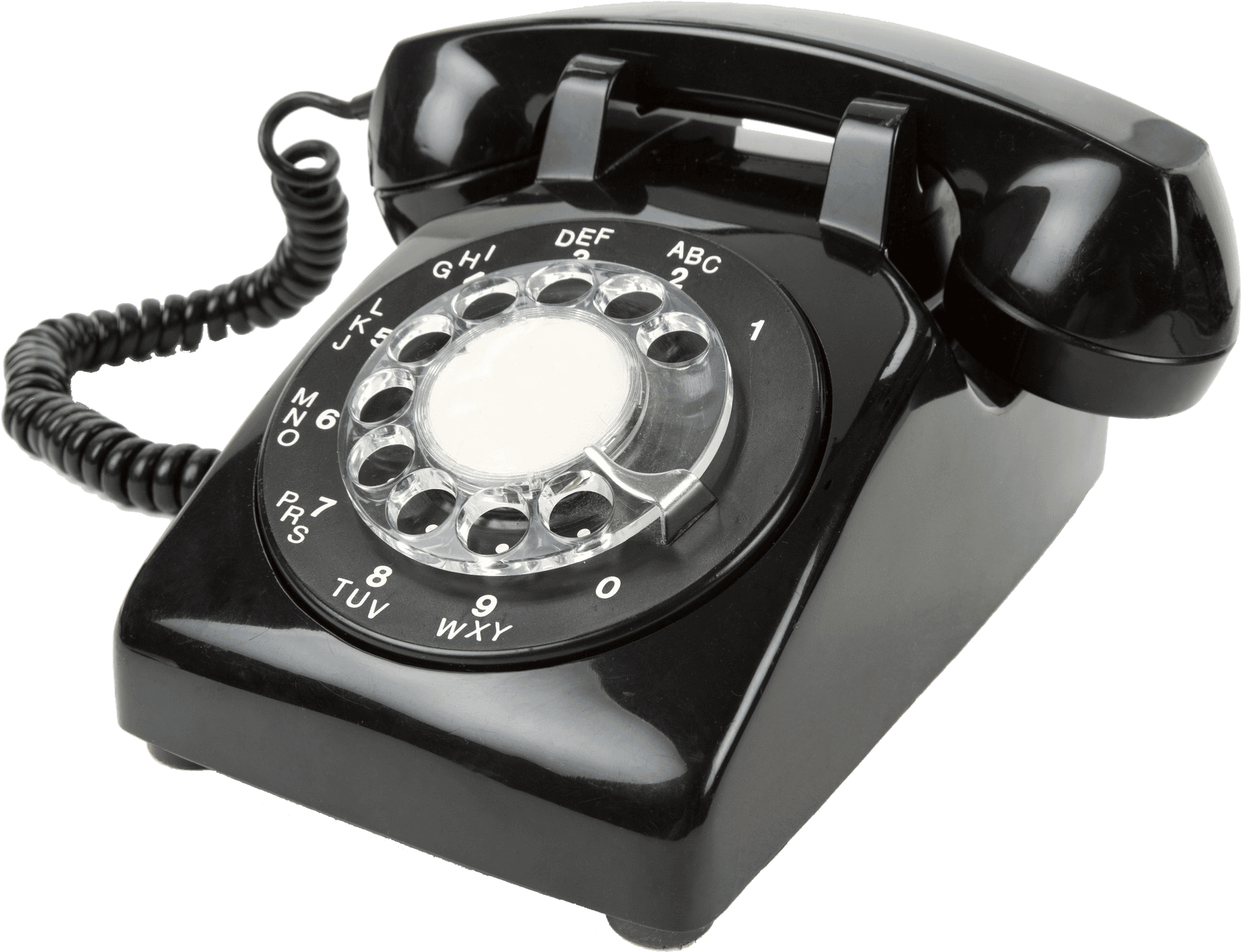 Vintage Black Rotary Telephone.png PNG Image